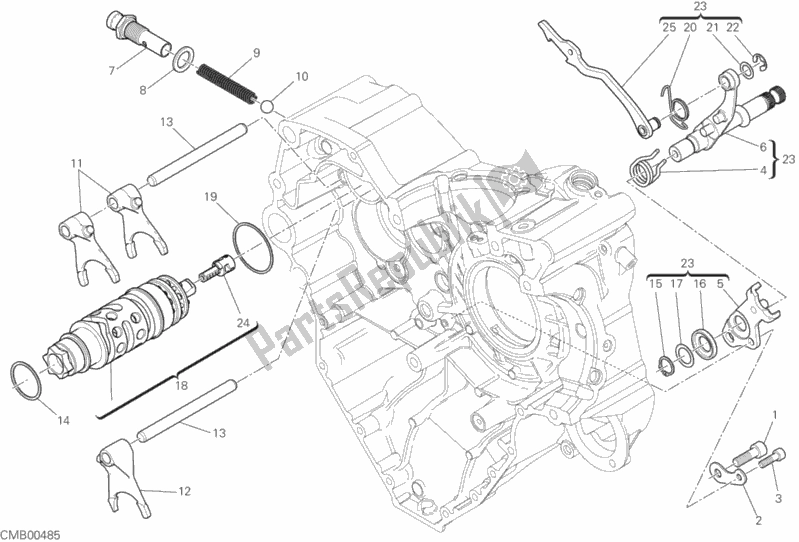 Todas as partes de Shift Cam - Garfo do Ducati Monster 1200 USA 2020